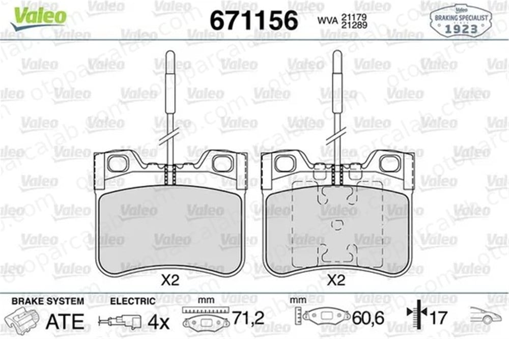 VALEO 671156 Fren Disk Balata Ön CITROËN AX PEUGEOT 106 I 425090 425321
