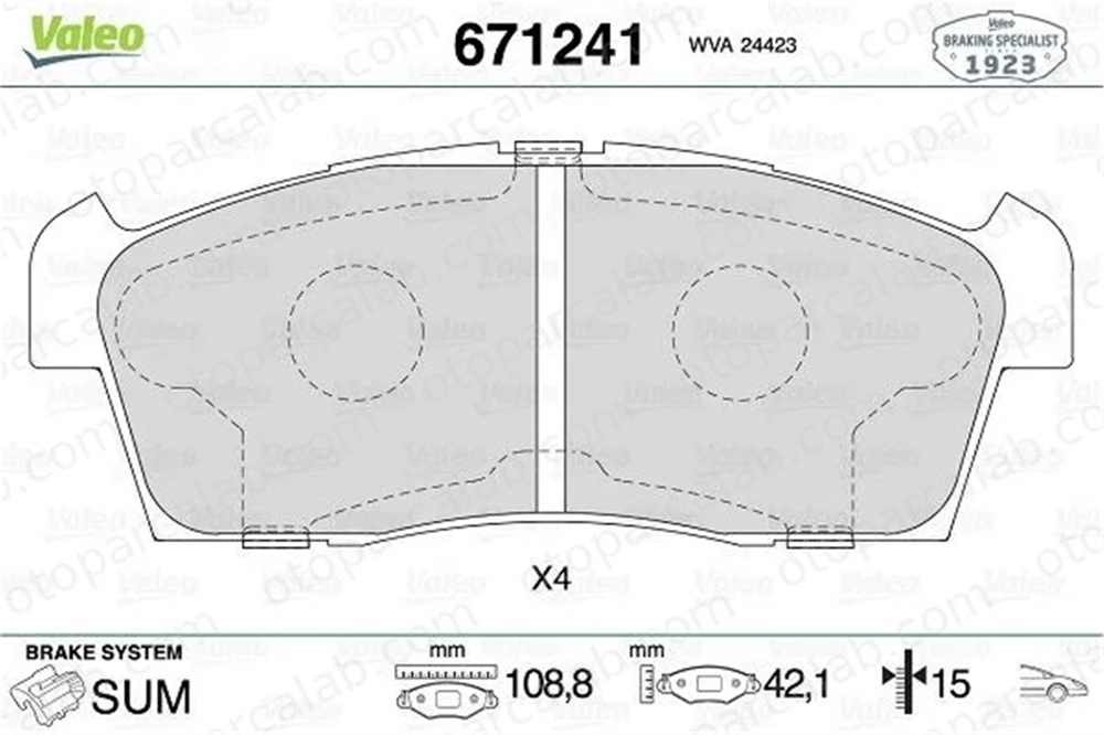 VALEO 671241 Fren Disk Balata Ön DAIHATSU COPEN SUZUKI IGNIS I 581076G20 4465B1010