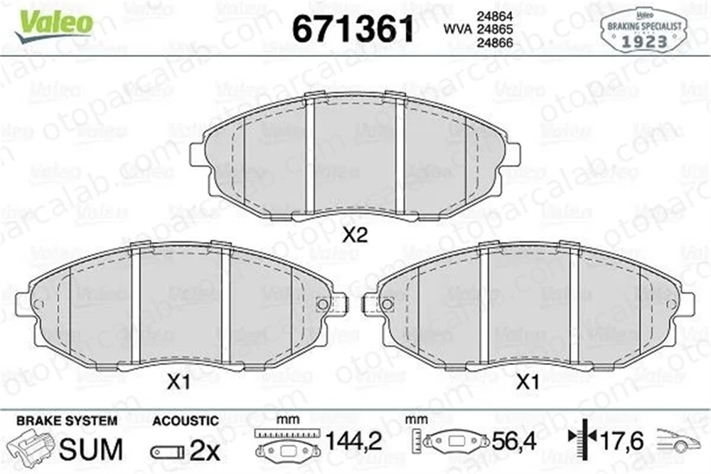 VALEO 671361 Fren Disk Balata Ön CHEVROLET EPICA DAEWOO TOSCA 96475027 96952179