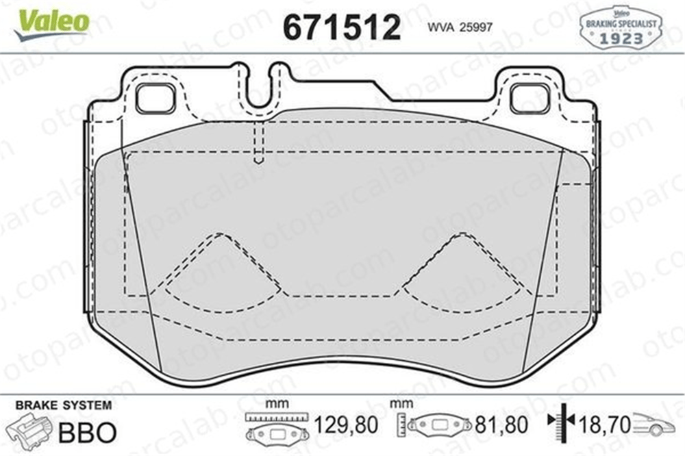 VALEO 671512 Fren Disk Balata Ön MERCEDES-BENZ C-SERISI C-SERISI T-Model 84201720 0084201720