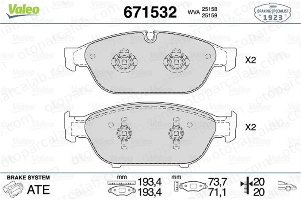 VALEO 671532 Fren Disk Balata Ön AUDI A7 Sportback A6 C7 4H0698151G 4G0698151G