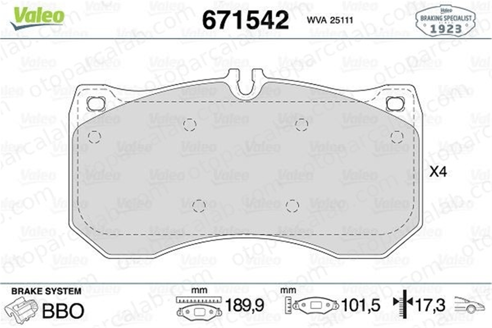 VALEO 671542 Fren Disk Balata Ön AUDI A7 Sportback A6 C8 4H0698151C 4H0698151P