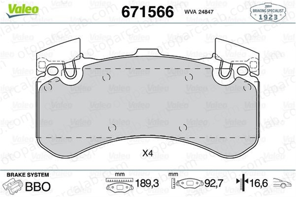 VALEO 671566 Fren Disk Balata Ön AUDI A7 Sportback A8 D4 4G0698151F 4G0698151AB
