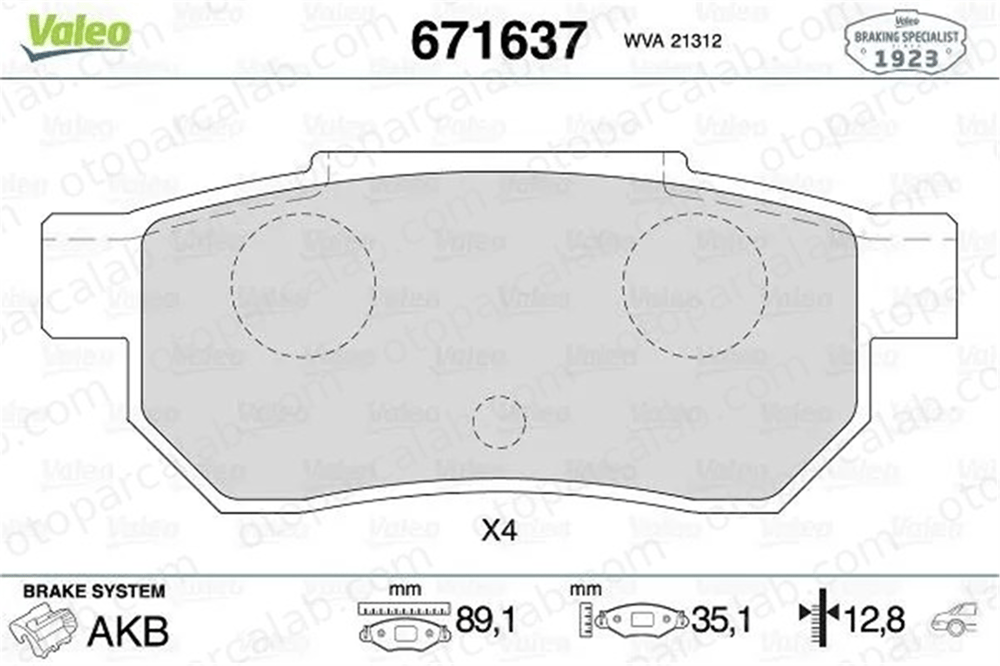 VALEO 671637 Fren Disk Balata Arka ROVER 200 II Hatchback 400 II 43022SD293 AN266WK