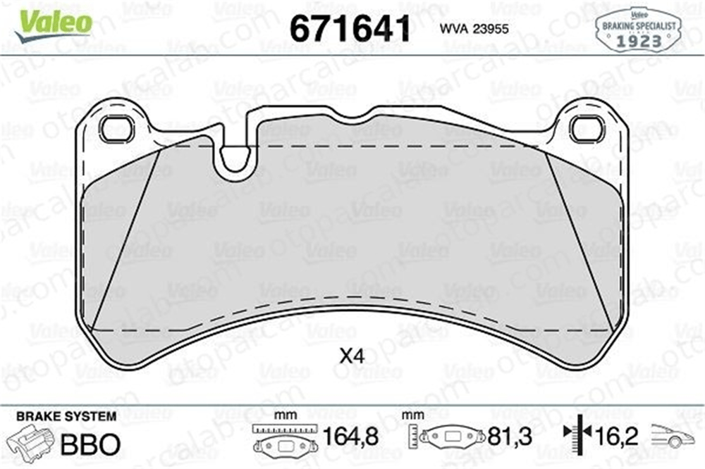 VALEO 671641 Fren Disk Balata Ön MASERATI GRANCABRIO MERCEDES-BENZ CLK 44205020 980139070