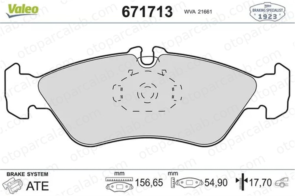 VALEO 671713 Fren Disk Balata Arka MERCEDES-BENZ SPRINTER 3-t Panelvan/Van SPRINTER 3-t Minibüs/Otobüs 24204020 0024204020