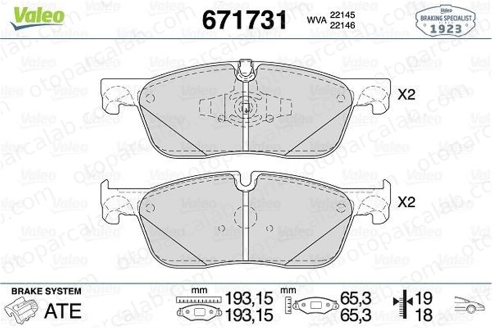 VALEO 671731 Fren Disk Balata Ön LAND ROVER RANGE ROVER EVOQUE DISCOVERY SPORT LR072681 C2C41984