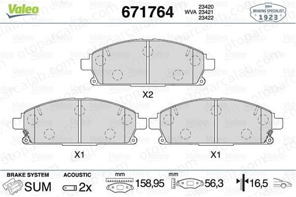 VALEO 671764 Fren Disk Balata Arka NISSAN PATHFINDER II X-TRAIL I 410600W785 GDB3507