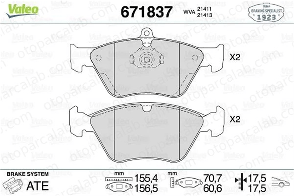 VALEO 671837 Fren Disk Balata Ön SAAB 900 II Coupe 900 II Cabrio 1605855 4467049