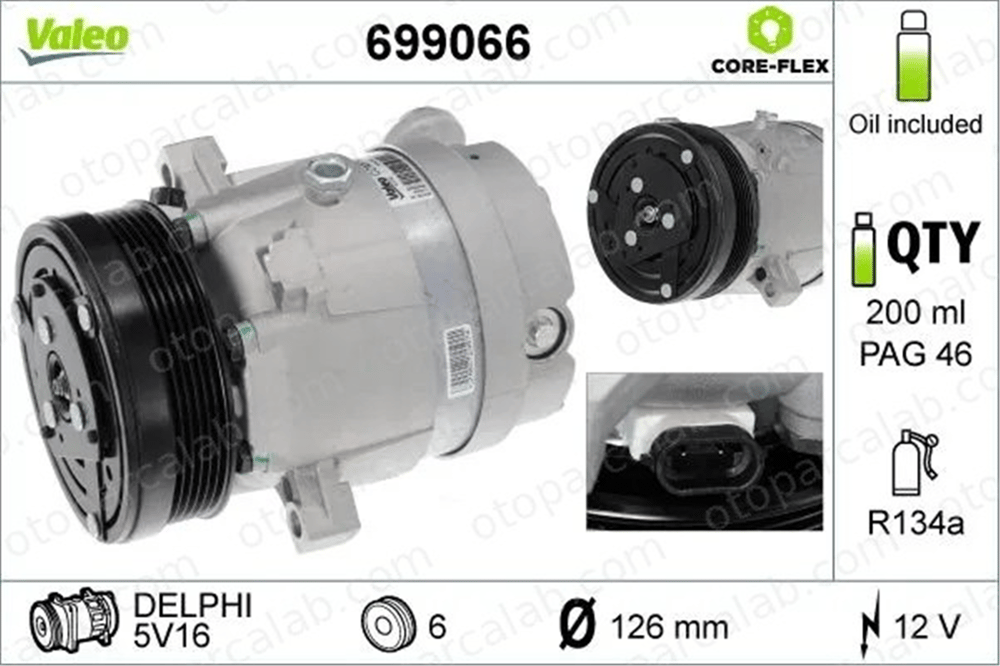 VALEO 699066 Klima Kompresörü OPEL VECTRA A VECTRA A Hatchback 1135019 1854126