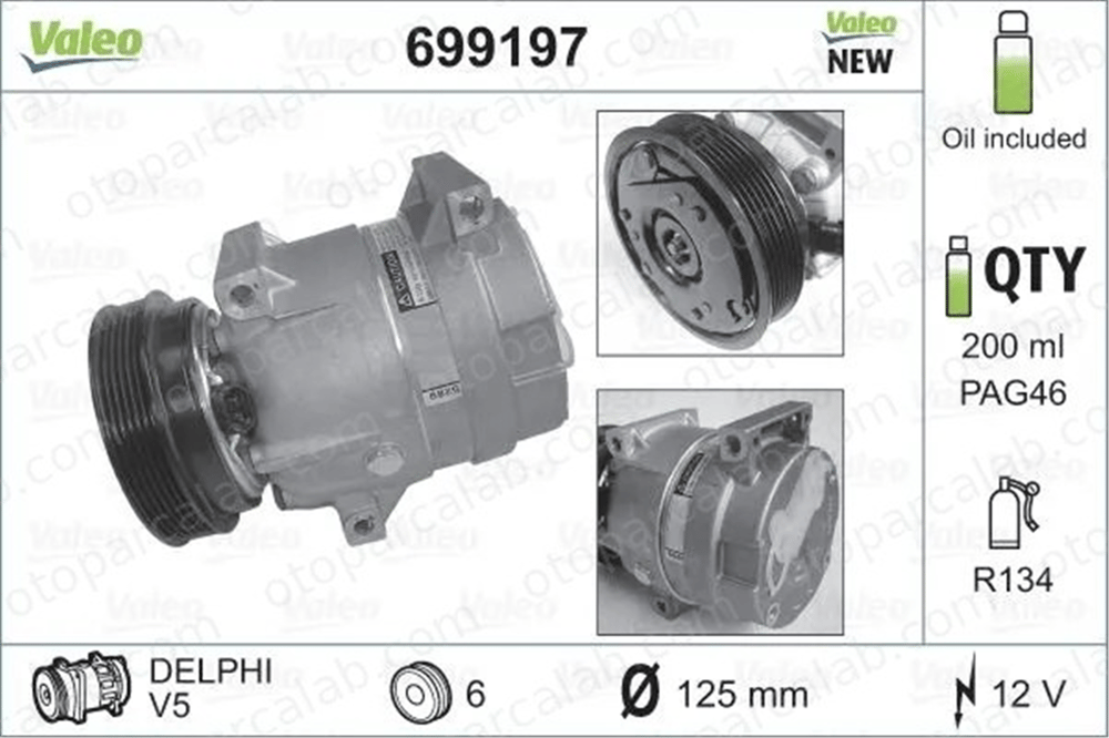 VALEO 699197 Klima Kompresörü RENAULT SCÉNIC I MPV MEGANE I 7700103536 7701499859