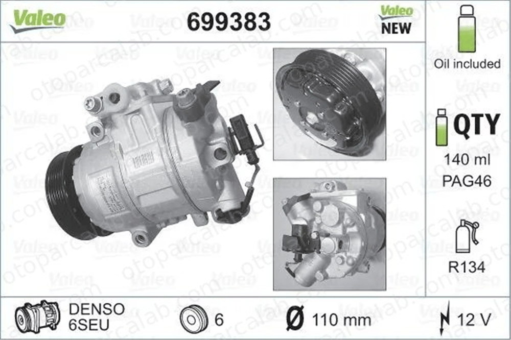 VALEO 699383 Klima Kompresörü SEAT IBIZA III VW POLO 6Q0820803J 8Z0260805
