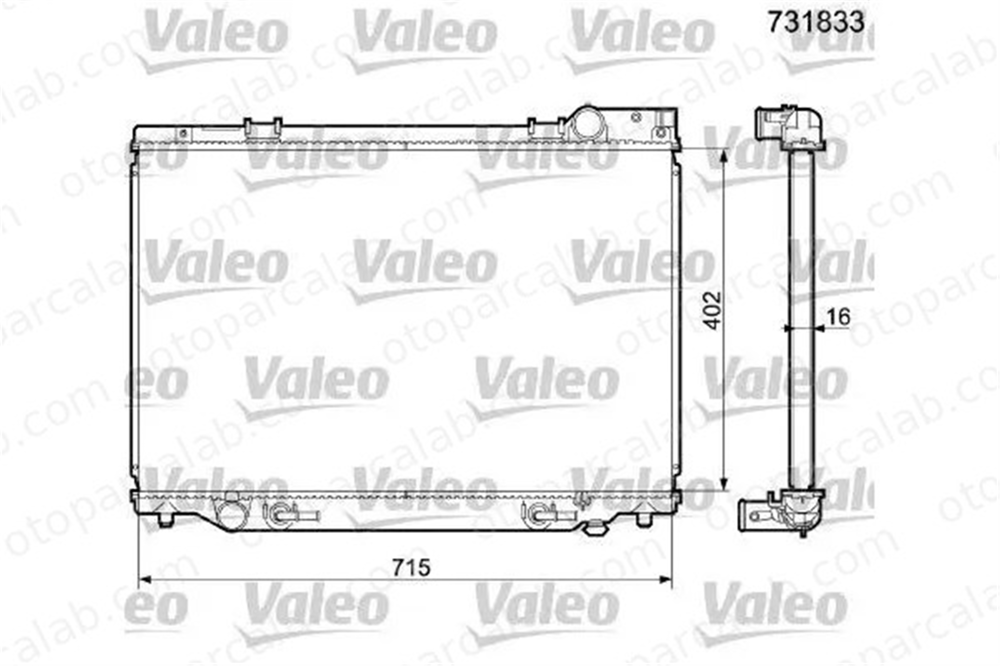 VALEO 731833 Su Radyatörü TOYOTA PREVIA I 1640076061 1640076062