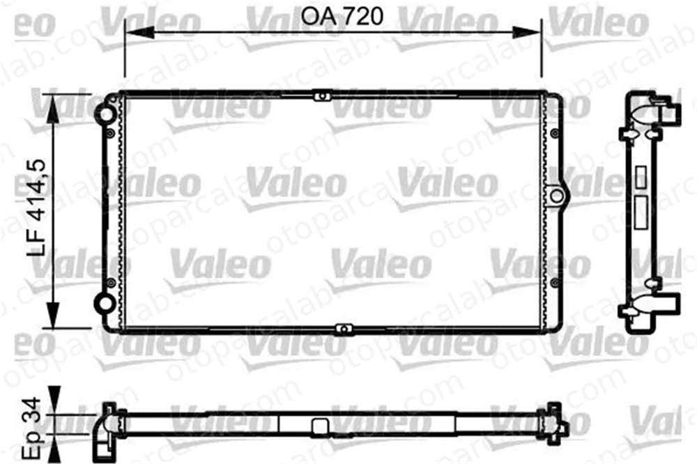 VALEO 732177 Su Radyatörü VW TRANSPORTER T4 Minibüs/Otobüs TRANSPORTER T4 Panelvan/Van 7D0121253A