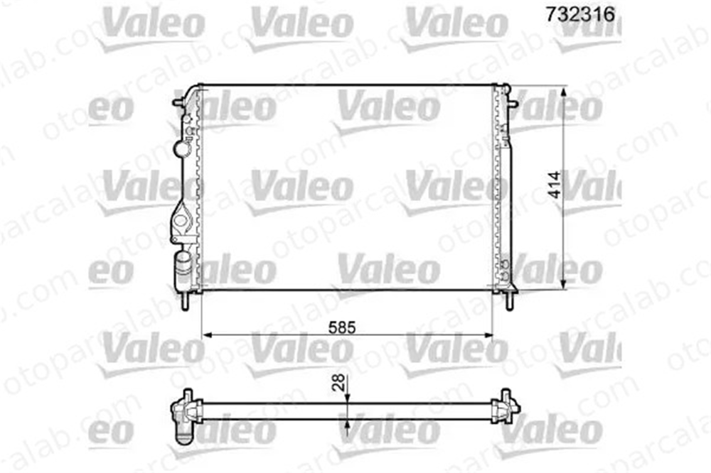 VALEO 732316 Su Radyatörü RENAULT MEGANE I Classic MEGANE I 732316 7700425842