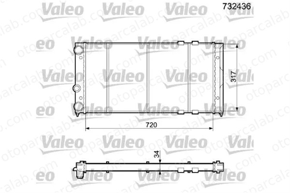 VALEO 732436 Su Radyatörü VW PASSAT B3/B4 PASSAT B3/B4 Variant 353121253R