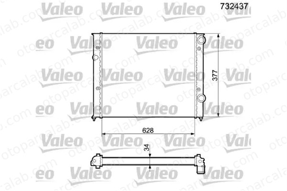 VALEO 732437 Su Radyatörü VW GOLF III Variant GOLF III 1H0121253BL 1H0121253BC