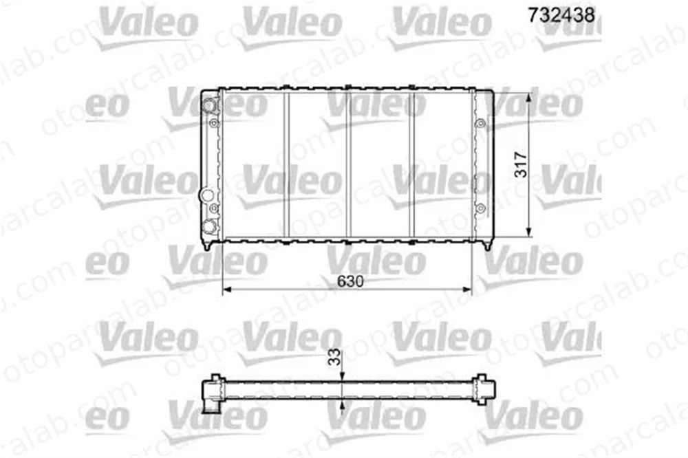 VALEO 732438 Su Radyatörü VW PASSAT B3/B4 PASSAT B3/B4 Variant 353121253N