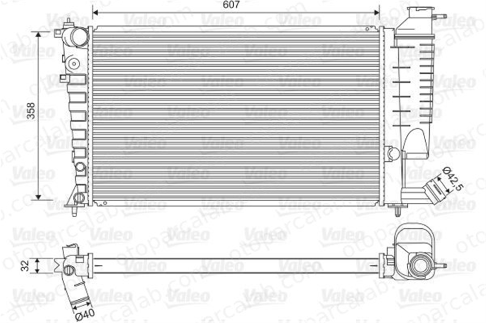 VALEO 732520 Su Radyatörü PEUGEOT 306 Break 306 Cabrio 133049 133026