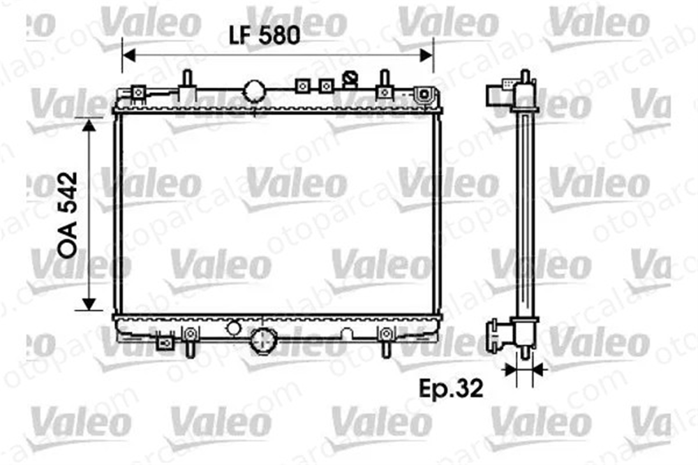 VALEO 734279 Su Radyatörü CITROËN C5 I C5 I Break 1330R2 133064