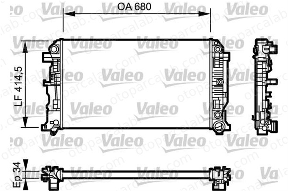 VALEO 734929 Su Radyatörü MERCEDES-BENZ SPRINTER 3,5-t Platform şasi SPRINTER 3,5-t Panelvan/Van 9065000402 9065001502