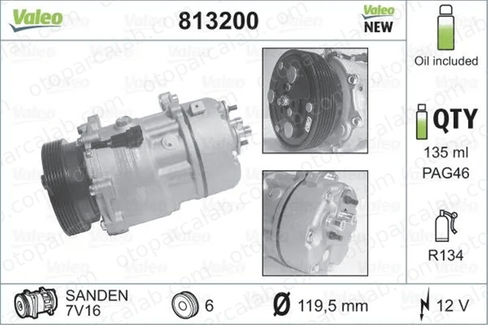 VALEO 813200 Klima Kompresörü VW BORA I GOLF IV Variant 1J0820803A 1J0820803B