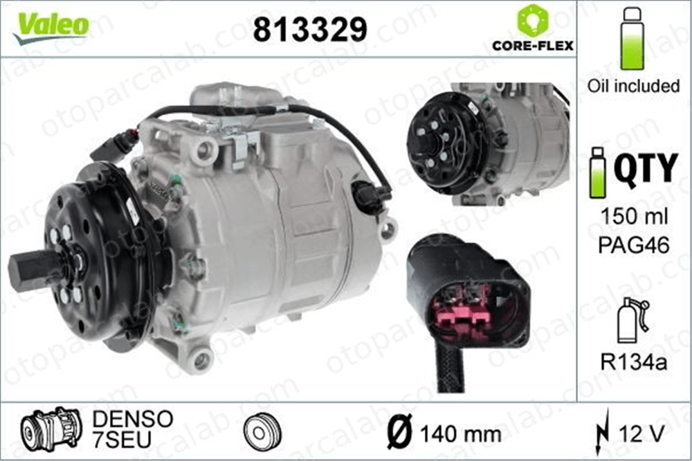 VALEO 813329 Klima Kompresörü VW MULTIVAN T5 TRANSPORTER T5 Minibüs/Otobüs 3D0820805B 3D0820805E