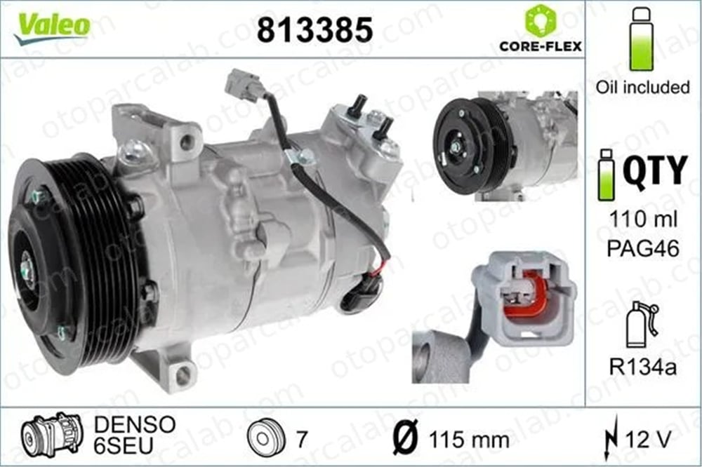 VALEO 813385 Klima Kompresörü RENAULT MEGANE III Coupe MEGANE III Grandtour A4478306701 A4478307300