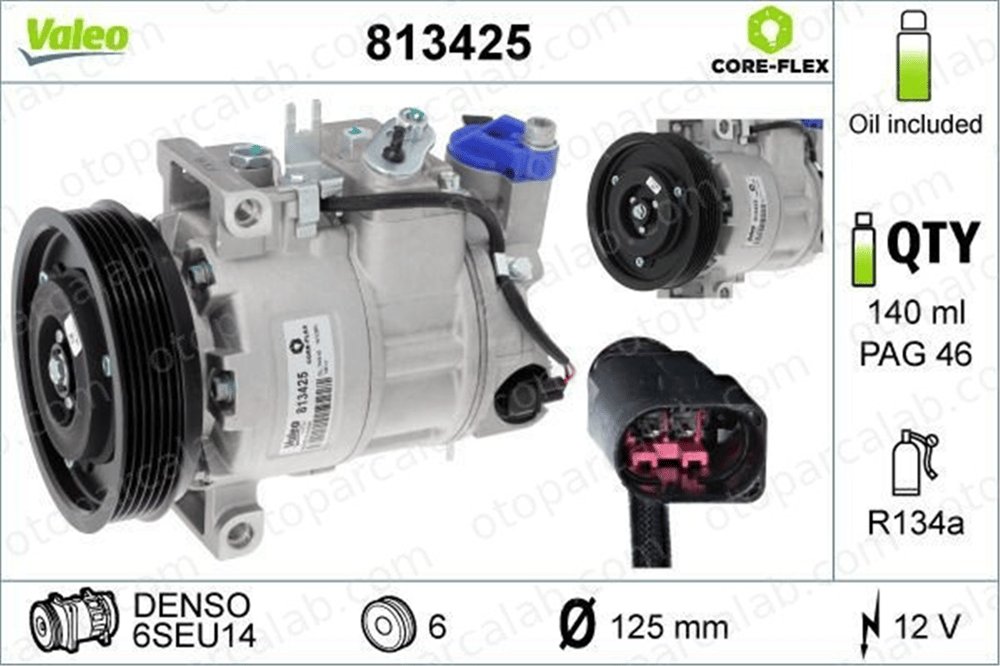 VALEO 813425 Klima Kompresörü AUDI A6 C6 Avant A6 C6 8K0260805G 4F0260805AB