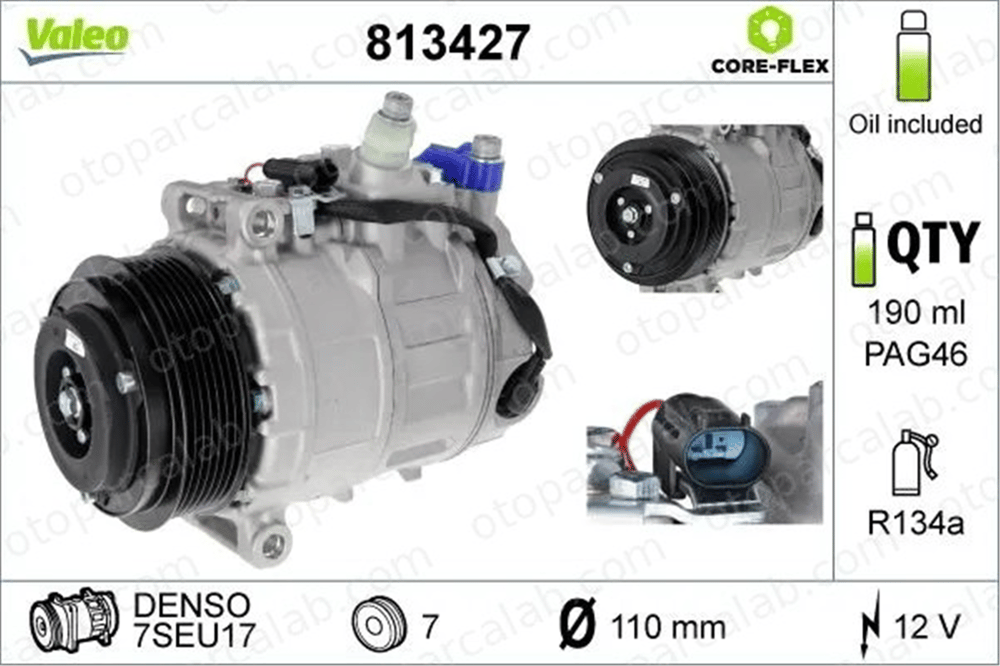 VALEO 813427 Klima Kompresörü MERCEDES-BENZ S-SERISI R-SERISI A0012303211 A0008306800