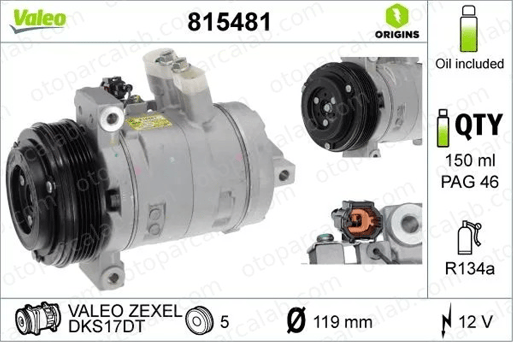 VALEO 815481 Klima Kompresörü NISSAN NP300 NAVARA Pick-up RENAULT ALASKAN 926004JA1A