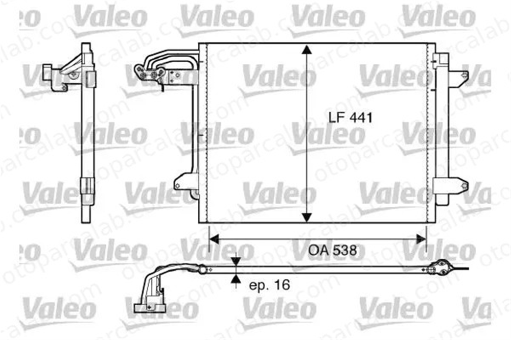 VALEO 817806 Klima Radyatörü VW TOURAN CADDY III Kasa/büyük limuzin 1T0820411A 1T0820411B