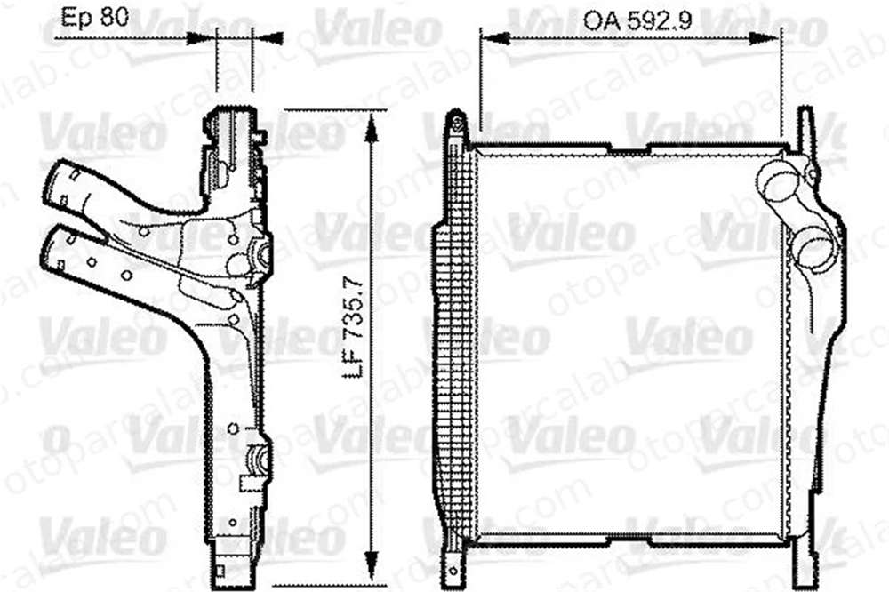 VALEO 818230 Turbo Radyatörü MERCEDES-BENZ AROCS ACTROS MP4 / MP5 9405010701 9405010601