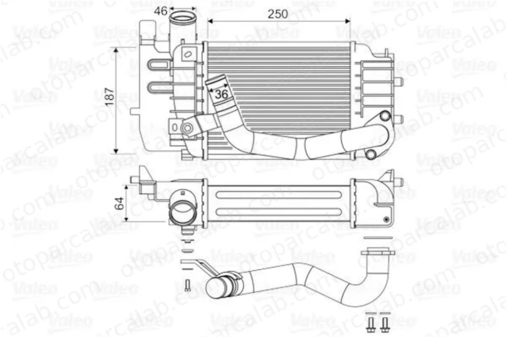 VALEO 818655 Turbo Radyatörü TOYOTA URBAN CRUISER SUBARU TREZIA 179000N010 179000N030
