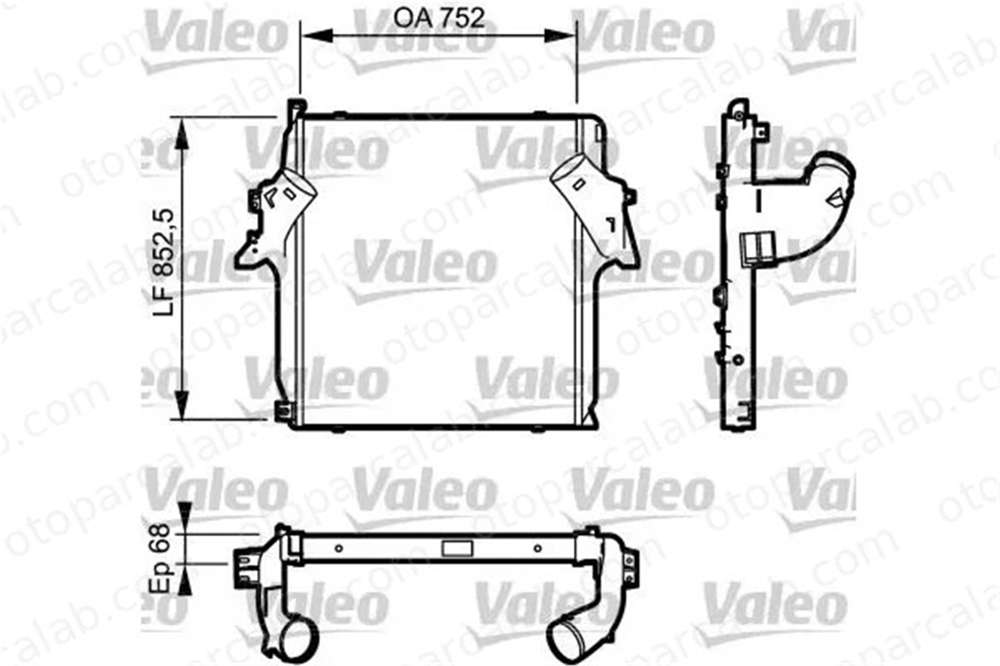 VALEO 818781 Turbo Radyatörü MERCEDES-BENZ AROCS ACTROS MP4 / MP5 9425010201 9425010901