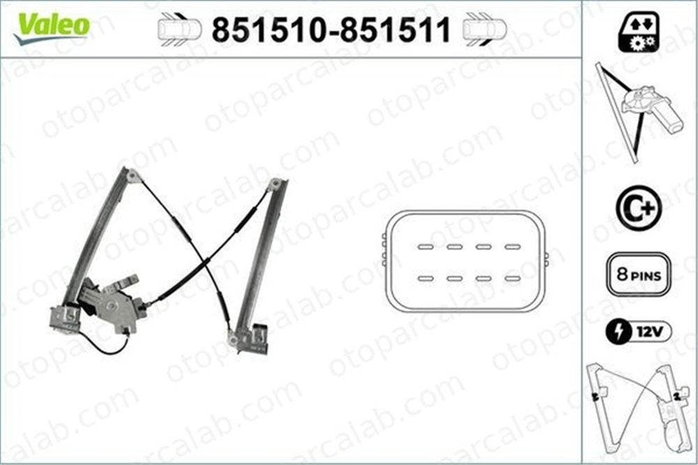 VALEO 851510 Cam Krikosu Ön Sol FORD MONDEO III Sedan MONDEO III 1S71F23201BX 1417698