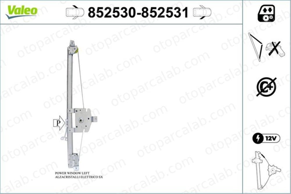 VALEO 852530 Cam Krikosu Ön Sol RENAULT TRAFIC III Minibüs/Otobüs TRAFIC III Panelvan/Van 807216280R93867659 6000617948