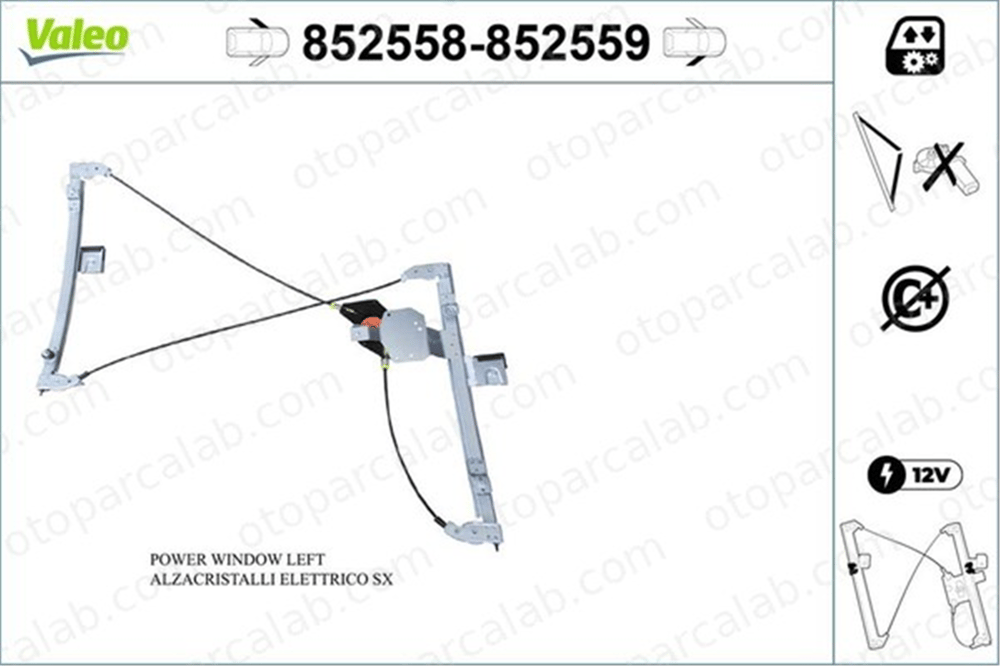 VALEO 852558 Cam Krikosu Ön Sol VW POLO III POLO 6N3837461A 6N3837461C