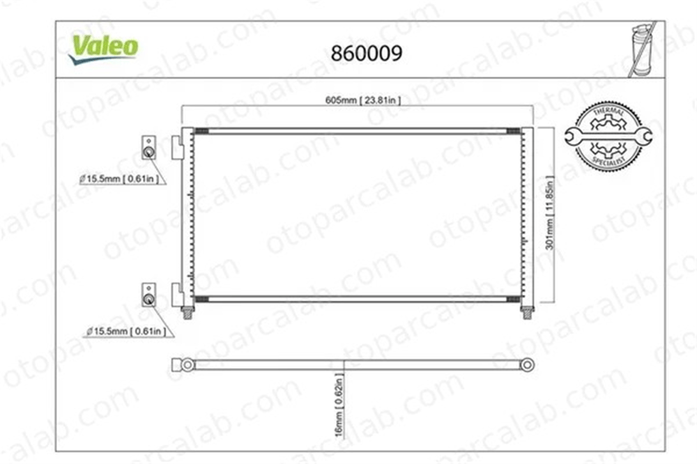 VALEO 860009 Klima Radyatörü FIAT DOBLO Kasa/büyük limuzin DOBLO MPV 46821270