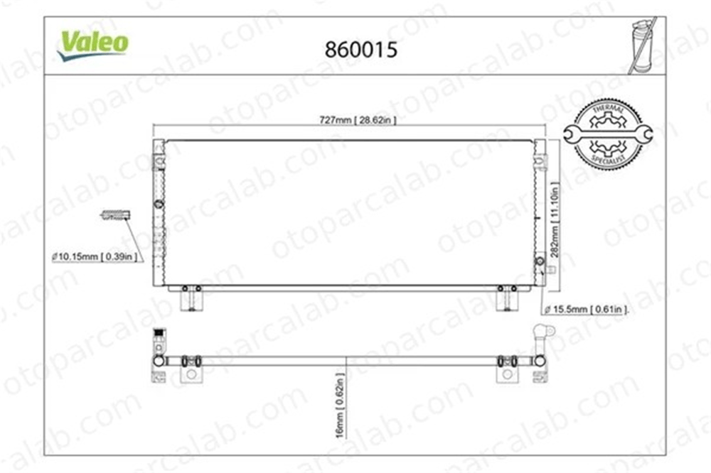 VALEO 860015 Klima Radyatörü TOYOTA COROLLA COROLLA Compact 8846002050 860015