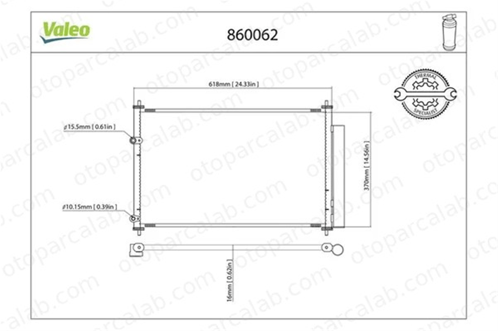 VALEO 860062 Klima Radyatörü TOYOTA AURIS AVENSIS Sedan 8845002280 8845012280