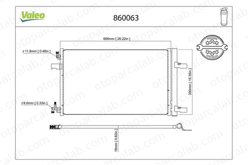 VALEO 860063 Klima Radyatörü OPEL ASTRA J ASTRA J Sports Tourer 1850135 1850220