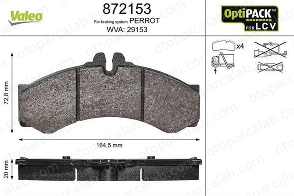 VALEO 872153 Fren Disk Balata Ön MERCEDES-BENZ SPRINTER 4-t Panelvan/Van SPRINTER 4-t Platform şasi 2D0698151A A0044202420