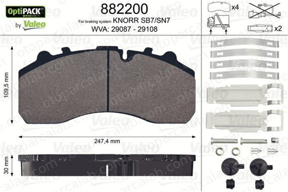 VALEO 882200 Fren Disk Balata Ön veya Arka MAN F90 MERCEDES-BENZ AROCS 4210510 4214310