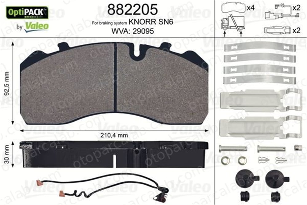 VALEO 882205 Fren Disk Balata Ön MERCEDES-BENZ AROCS IVECO STRALIS II 2992336 81508206008