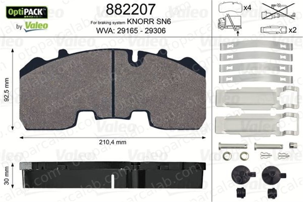 VALEO 882207 Fren Disk Balata Ön MAN F90 MERCEDES-BENZ AROCS 2992336 2996468