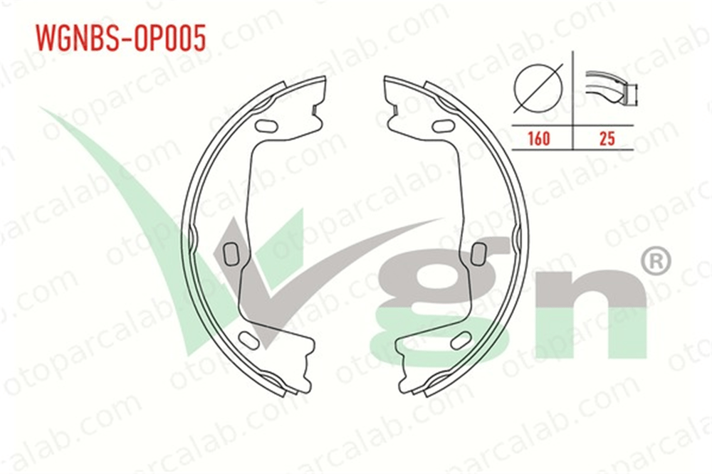 WGN WGNBS-OP005 El Fren Balatası WGN OPEL OMEGA A OMEGA A Station wagon 1605686 1605764