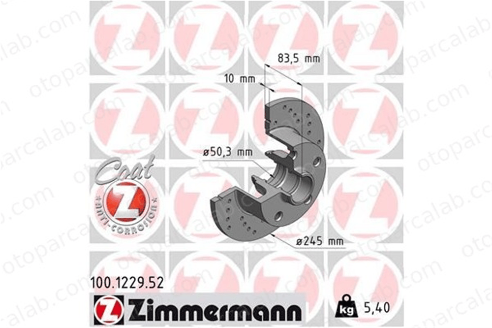ZIMMERMANN 100.1229.52 Fren Disk Ayna Arka Sağ ve Sol AUDI A4 B5 A4 B5 Avant 8D0615301B 8DO615601B