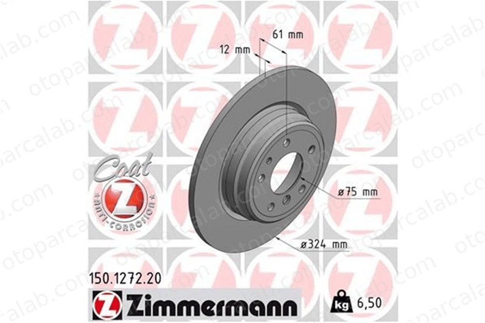 ZIMMERMANN 150.1272.20 Fren Disk Ayna Arka Sağ ve Sol BMW 7 8 34216757749 34216757748