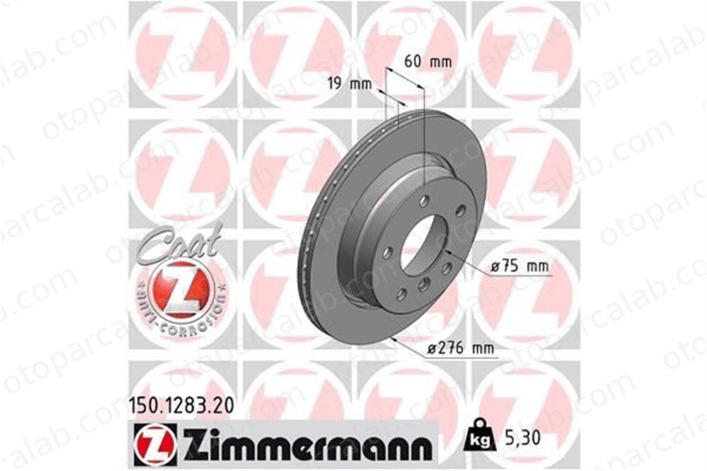 ZIMMERMANN 150.1283.20 Fren Disk Ayna Arka Sağ ve Sol BMW 3 3 Coupe 34211162315 34211165211